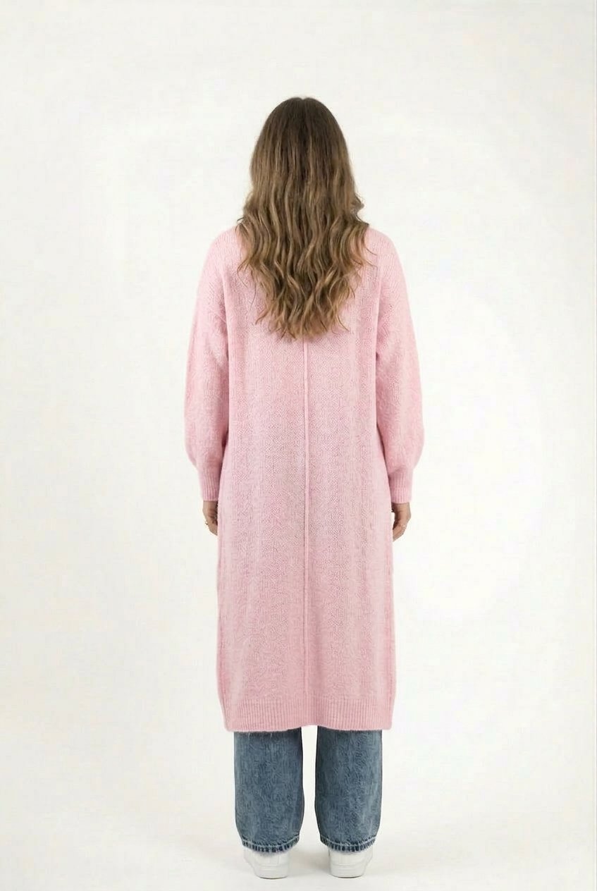 Sky Blue Longline Knit Cardigan