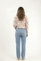 Pastel Heart Print Knit Top