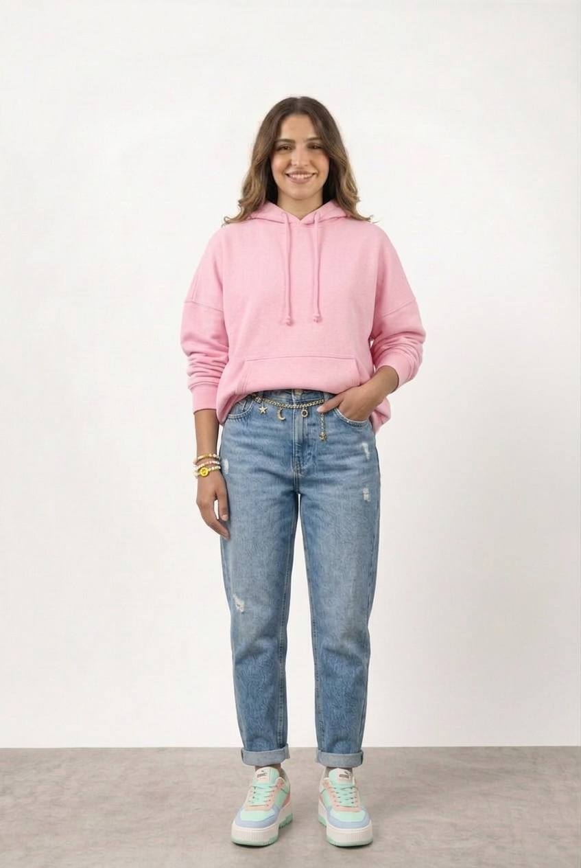 Classic Pink Pullover Hoodie